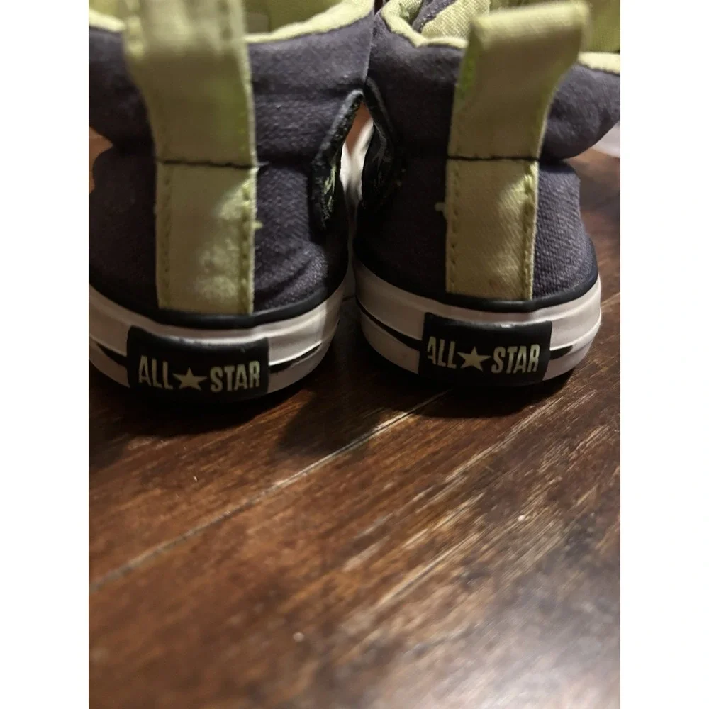 Converse Allstar Hi-top Child's Tennis Shoes Size 6 Gray With Lime Green Accents